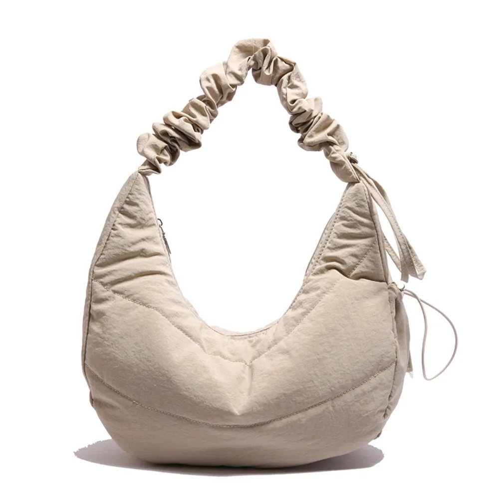 

Fashionable Nylon Pleated Shoulder Bag Portable Drawstring Casual HandBag Crossbody Bag Outdoor