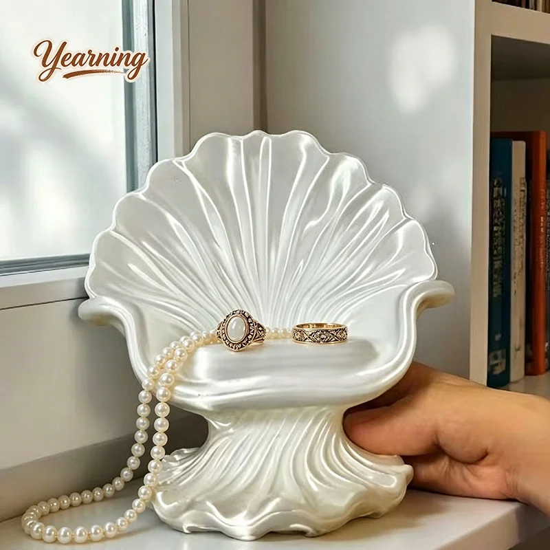 3D Printed European Shell Shape Creative Home Decor Jewelry Storage Ornament High Value Instagram Style
