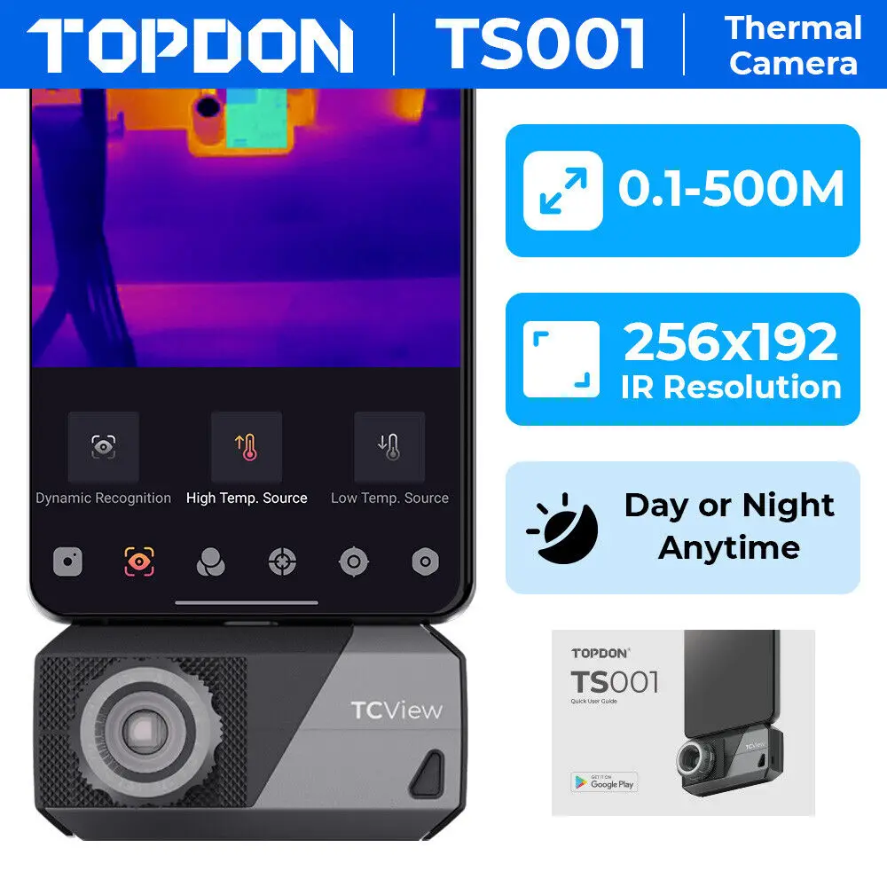 TOPDON TS001 Adjustable Lens Thermal Imaging Camera 9mm for USB-C Android