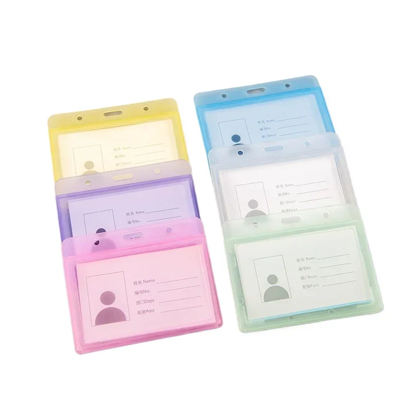 

1pc Transparent Working Permit Case Badge Holder for Staff Pass Work Card Badge Cover Sleeve Exhibition ID Card Tag Protector