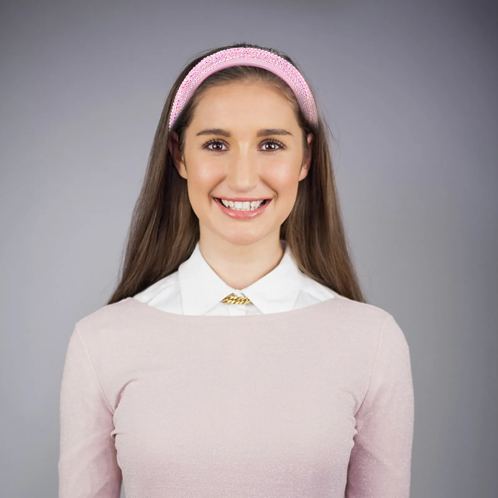 

Rhinestone Hairband Crystal Padded Head Hoop Lightweight Party Hair Accessories Women Sparkling Headwear Decoration