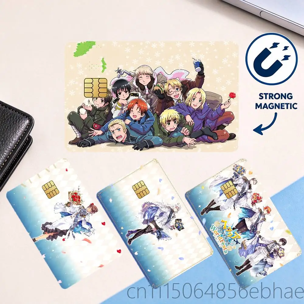 FOR Hetalia World Stars  Funny Shell On Off Ultra Thin No Fade Sticker Skin Cover Film For Debit Credit Card