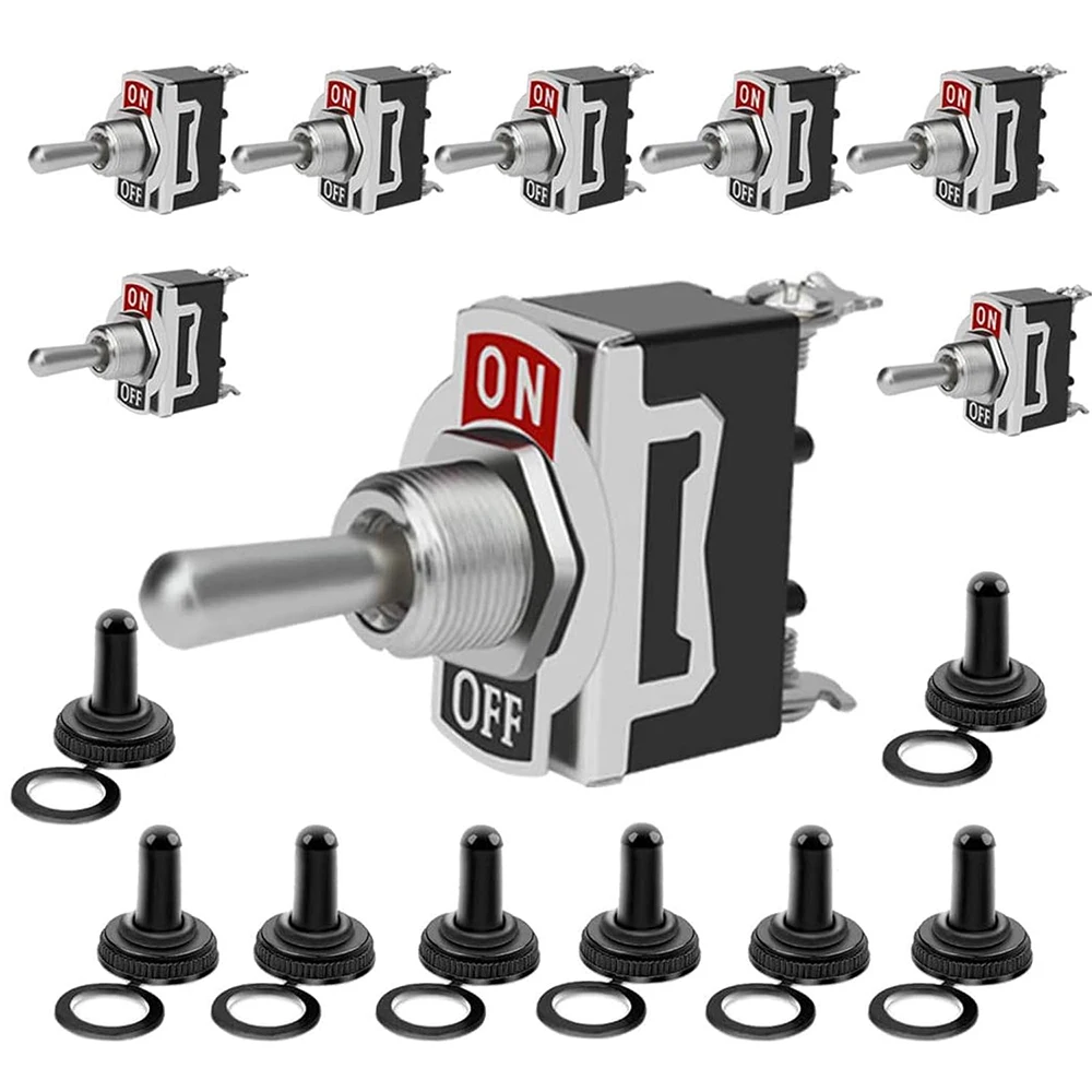 8 Pack 2 Pin ON Off SPST Car Rocker Switches 20A 12V Heavy Duty Waterproof Toggle Switch