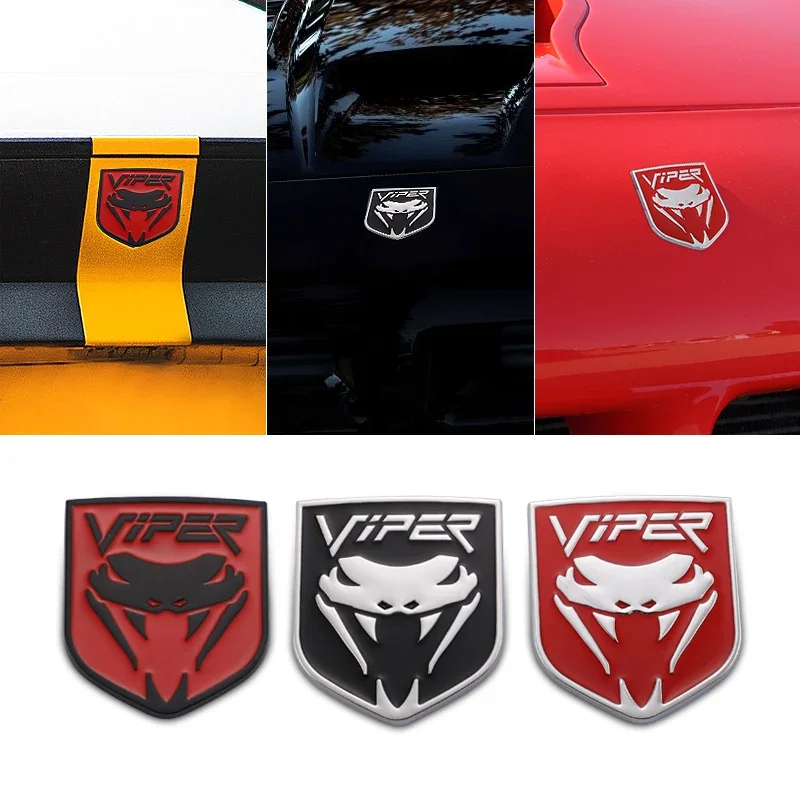 1Pcs 3D Metal VIPER Logo Stickers Badge Emblem for Ford Focus mk2 mk3 Fiesta Ranger Mondeo S-MAX Kuga Mustang Escort KA Flex