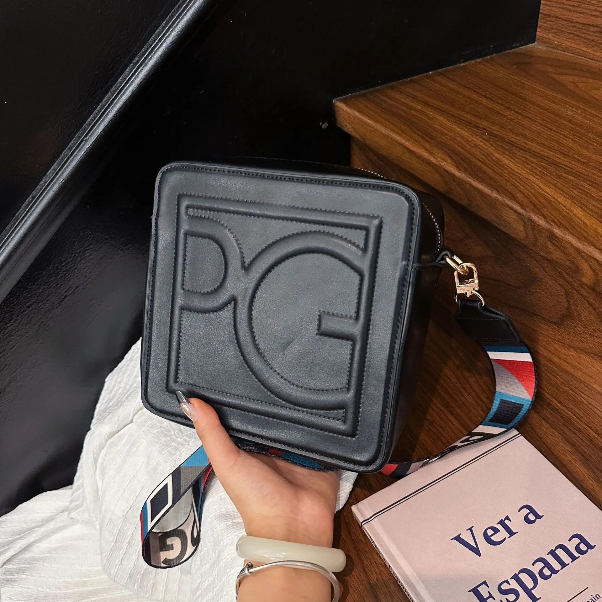 

Hot Sale 2026 New Popular Solid Color Small Square Bag Paris Designer Street Trend Letter Women's Fashion Shoulder Messenger Bag