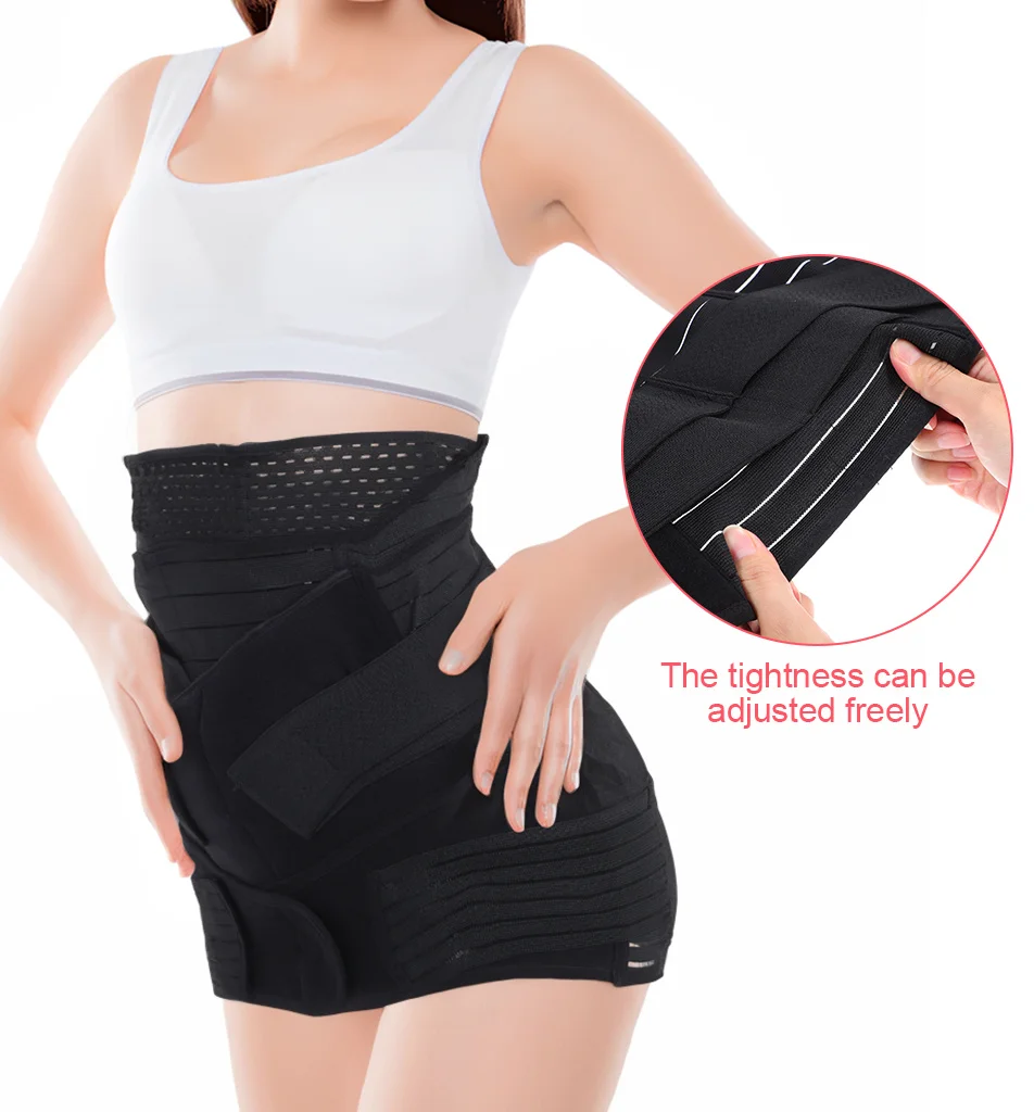 1 set 1 Set Postpartum Belly Band 3-In-1 Waist Support Wrap Abdominal Compression Recovery Pelvic -And-Loop Closure
