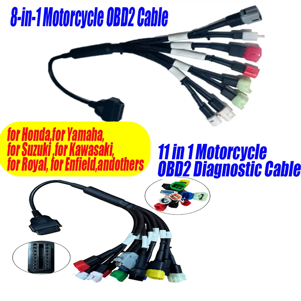OBD Fault Detection Cable Adapter Bike Scanner Connector For Yamaha for Honda for Kawasaki for Suzuki Motorcycle Fault