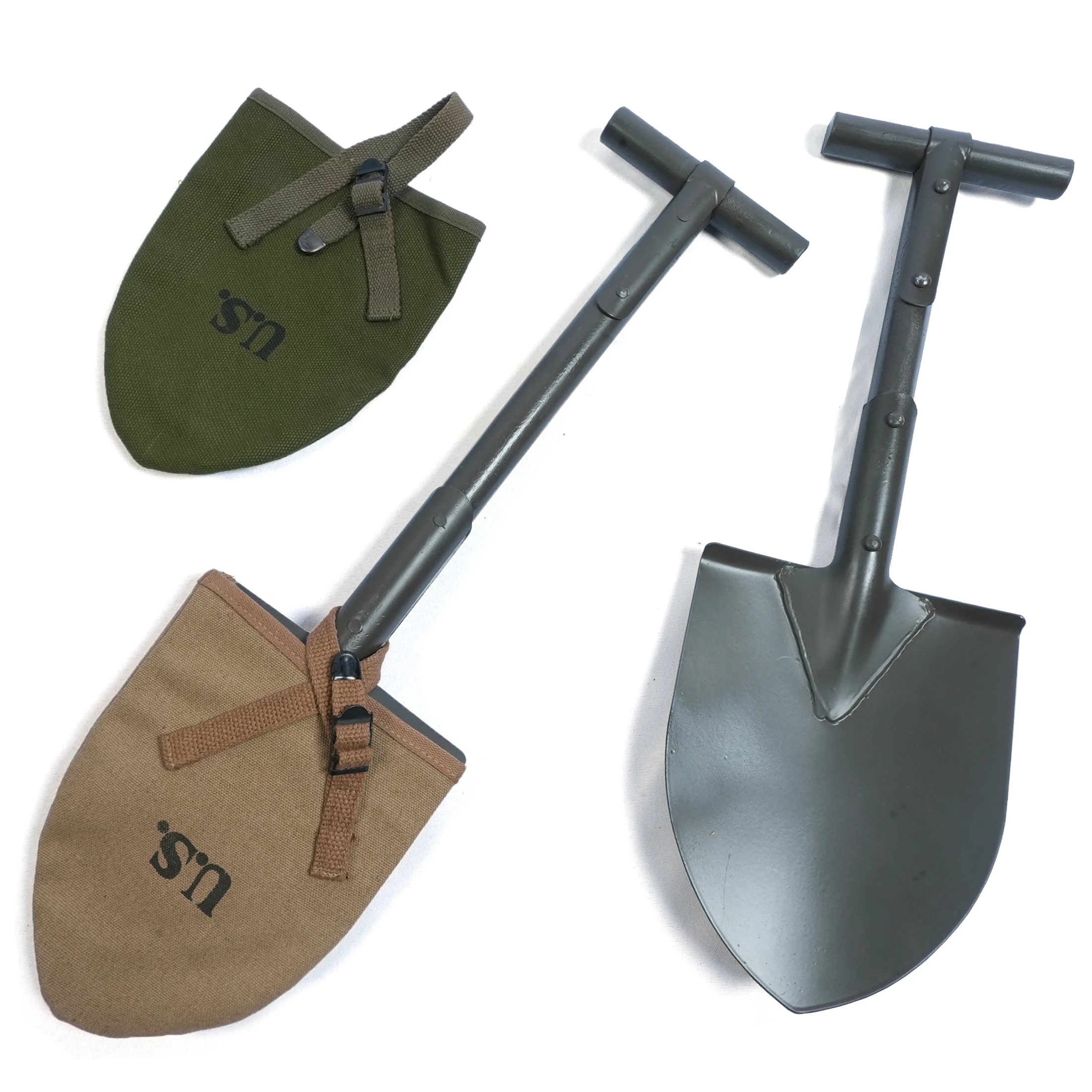 WW2 US AIRBORNE M1910 T-HANDLE SHOVEL OUTDOORS TOOL WITH COVER 47CM