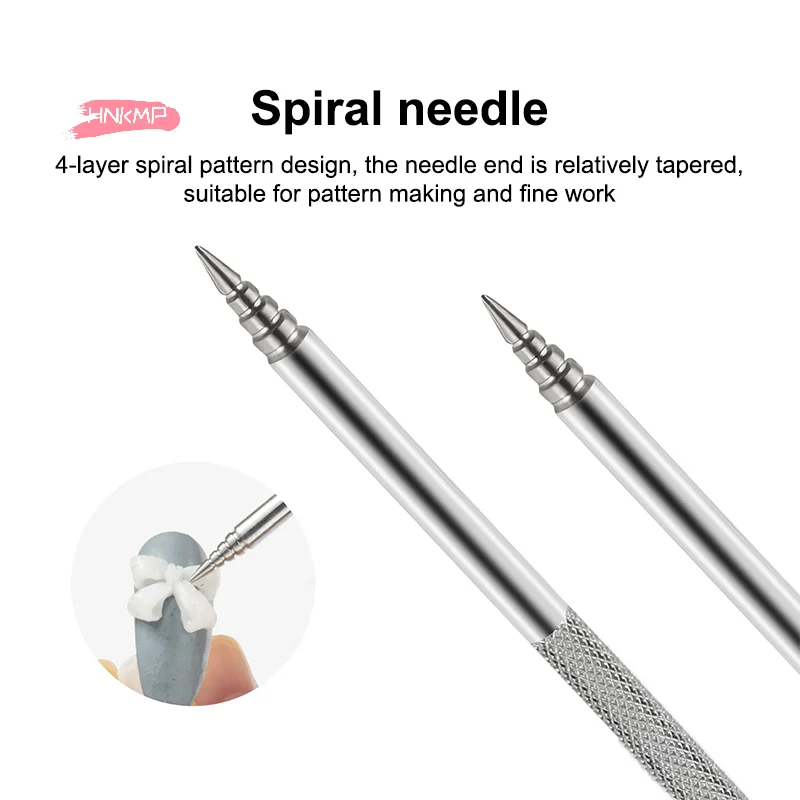 12,5 cm doppelseitiger Nail Art geschnitzter Stift Multifunktions-Gelpoliermittel Nail Builder DIY 3D-Schnitzerei Blumenskulpturenpinsel