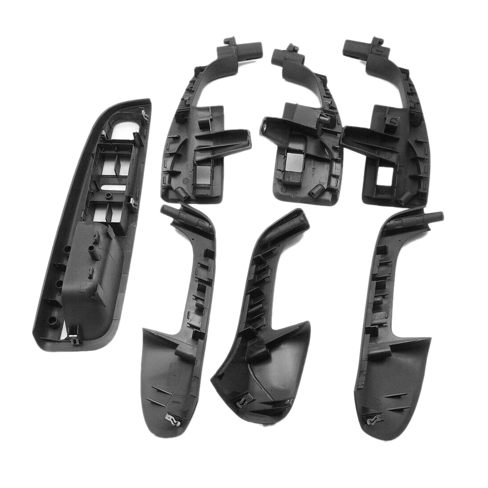 

Stable-7PCS Black Interior Handle Door Grab Window Switch Bezel Cover For Golf 5 Gti-MK5 Jetta Inner Armrest 1K0 868 040B