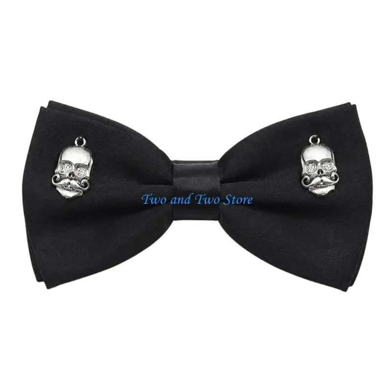 HX6F Halloween Party Neckwear Bowtie in Black for Theme Day Outfits