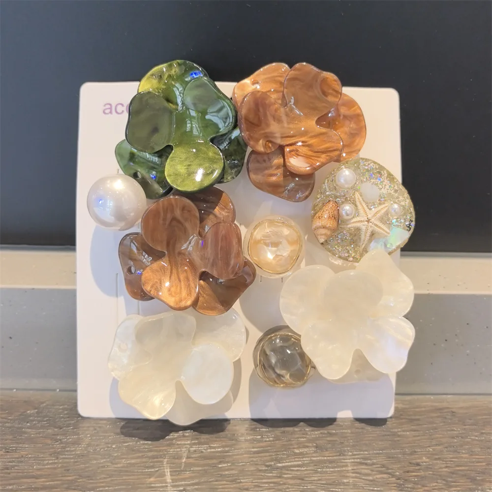Clog Shoe Charms Retro Flower Acetate Faux Pearl Detachable Elegant French Style Cream for Garden Sandals Outdoor Lightweight