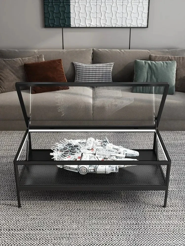 Tempered Glass Millennium Falcon Storage Display Cabinet S Simple and Modern Coffee Table Hydraulic Rounded Corner Climbing Pet