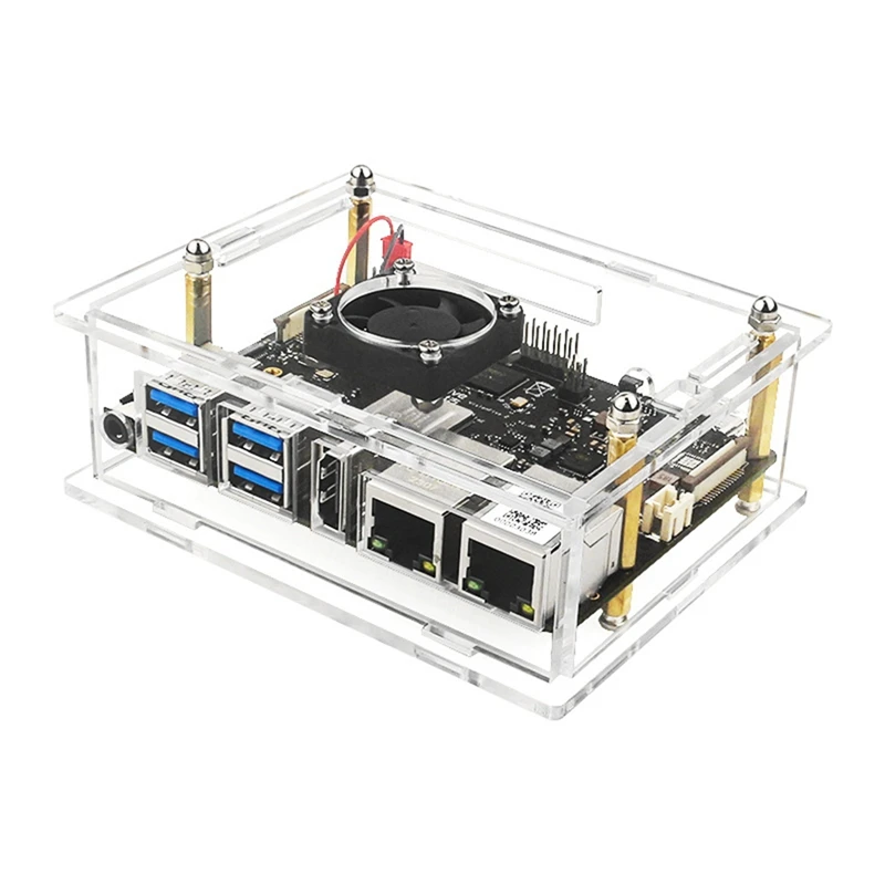 

For Visionfive 2 Development Board Acrylic Case Development Board Box Transparent Case With Cooling Fan Heat Sink Kit Durable