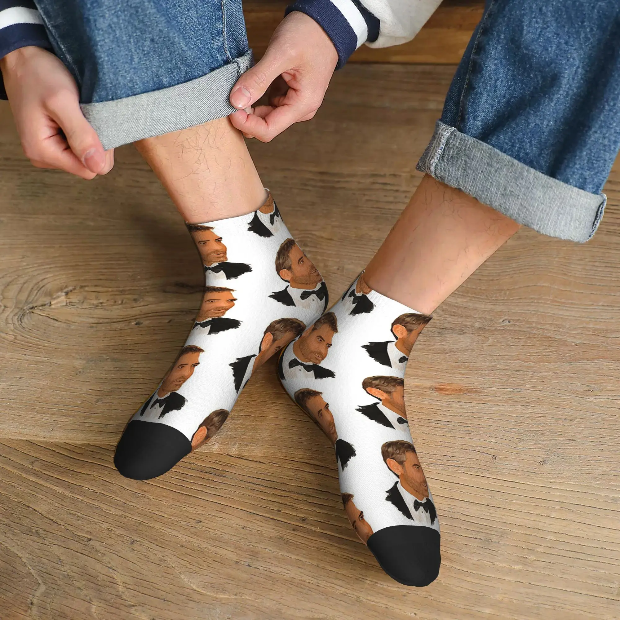 

Всесезонные носки с цифровой росписью George Clooney, спортивные носки в стиле Харадзюку, мягкие чулки в стиле хип-хоп для мужчин и женщин