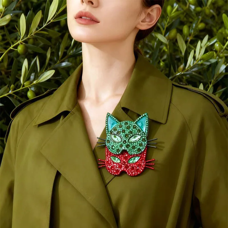 Baroque Luxury Men's and Women's Brooches and Pins: Chinese-Style, Theatrical, Cat, Fox, Animal, and Ancient EgyptianMaskDesigns