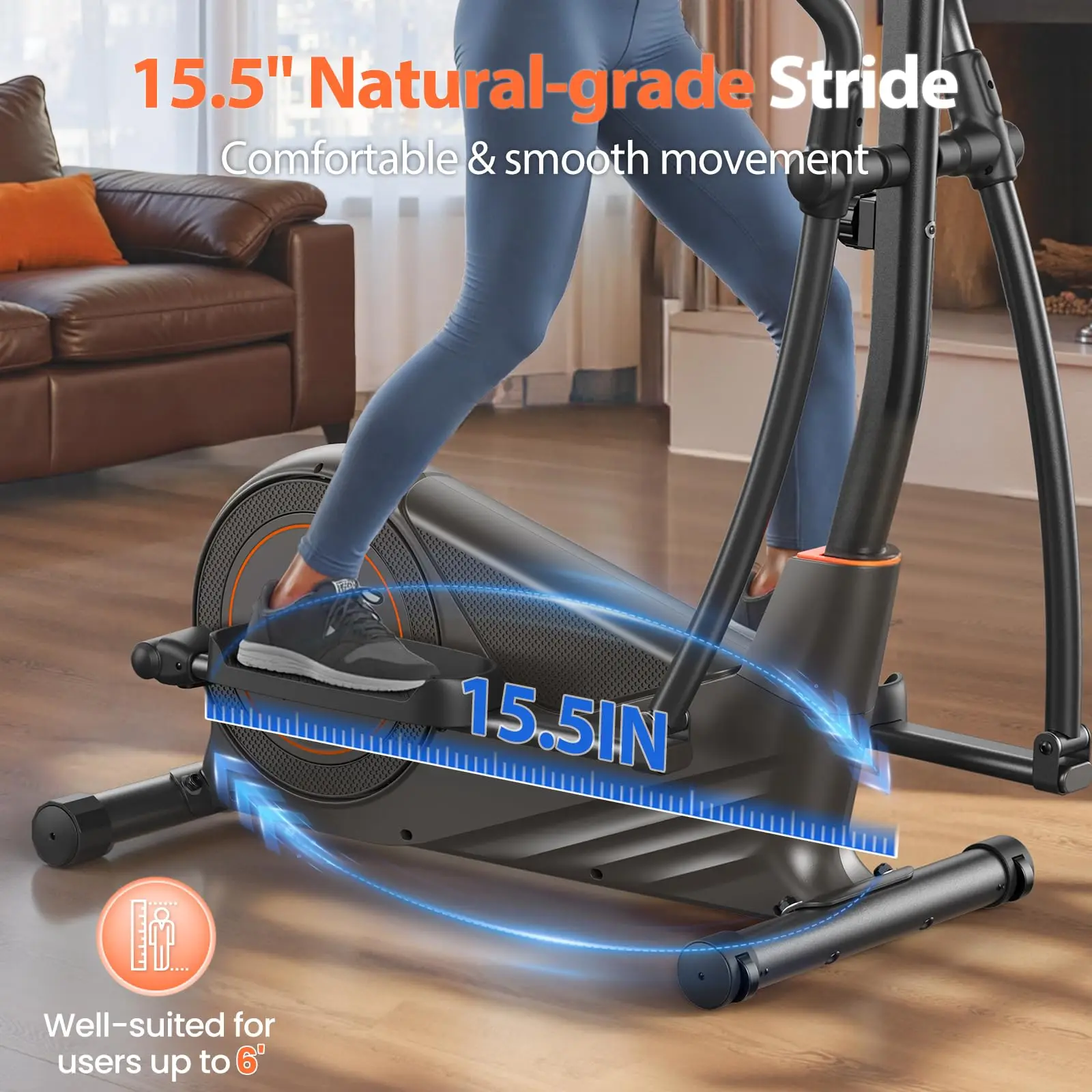 Elliptical Exercise Machine with 15.5IN/16IN/20IN Stride
