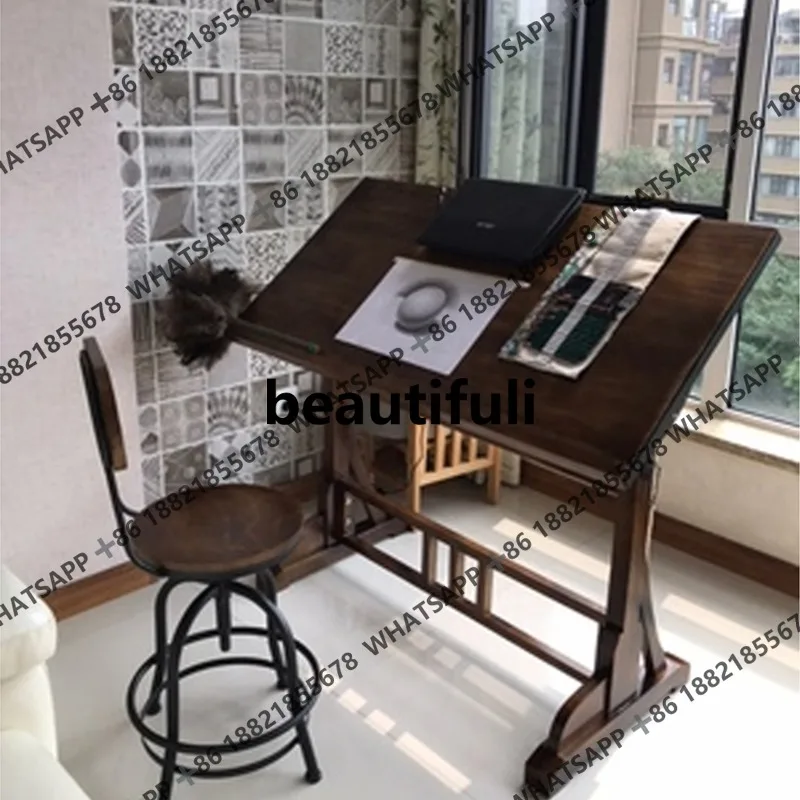 Art Calligraphy Table Iron Lifting Painting Drawing Table Desk Designer