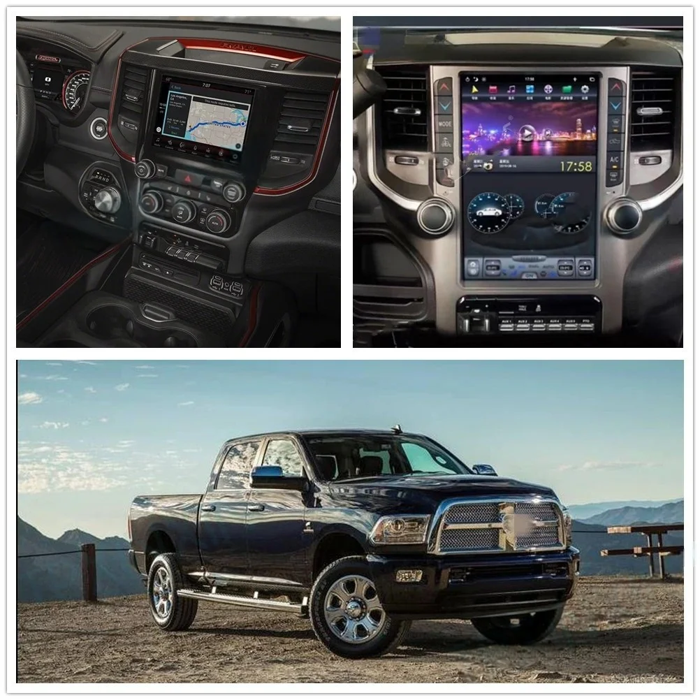 Auto Android 13 GPS Navigation Screen For Dodge Ram 2018-2020 Carplay Car Radio Stereo Multimedia Player 13.6 Inch Head Unit DSP