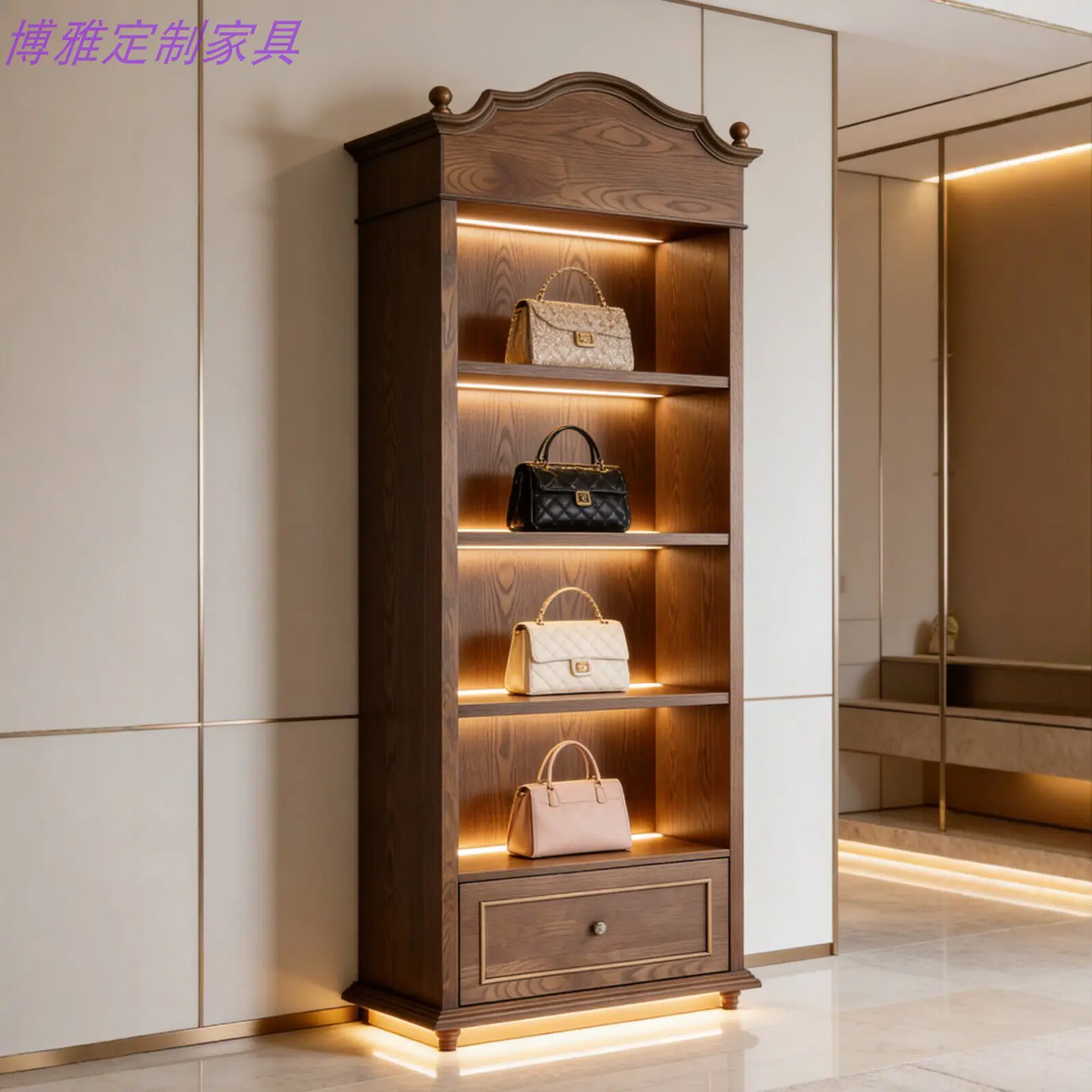 HT Jewelry display cabinet, commercial store display, vintage jewelry storage, necklace hanging, bag, shoe and hat cabinet