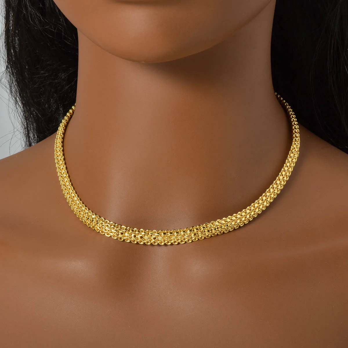 Hip Hop Geometric Chain Jewelry Set for Women Punk Cuba 18k Gold Plated Necklace Hand Cuff Friend Party Engagement Bracelet Gift