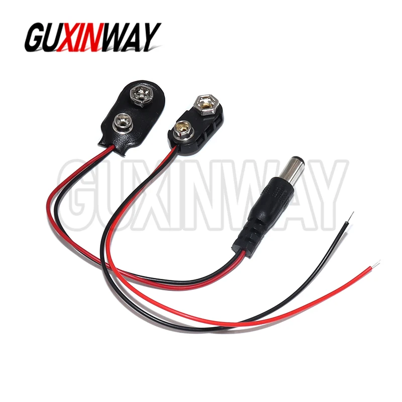 10PCS I type 9V Battery Snap Connector clip Lead Wires holder Line length 15CM