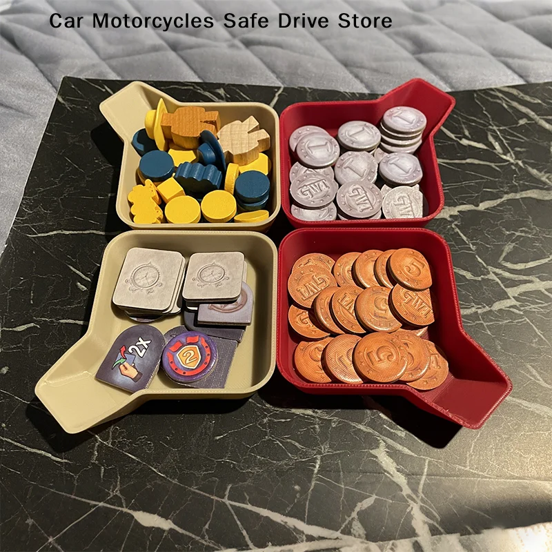 【M】2/4pcs Colorful Game Chip Trays Game Component Stands Game Coins Plastic Storage Tray Home Sorting Tray Portable Home Storage