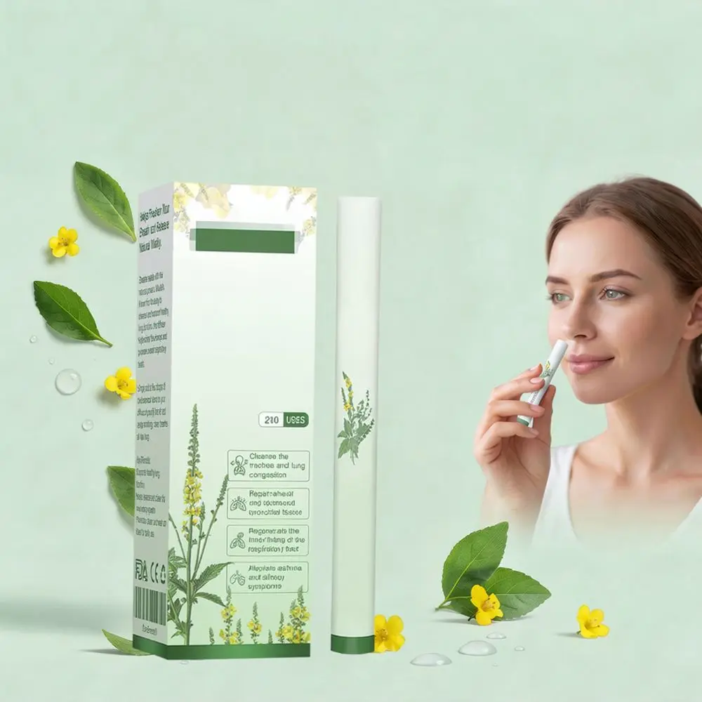 Mullein Plant Extract Nasal Stick Refreshing Herbal Care Inhaler Portable Botanical Comfort Stick For Travel Use Daily