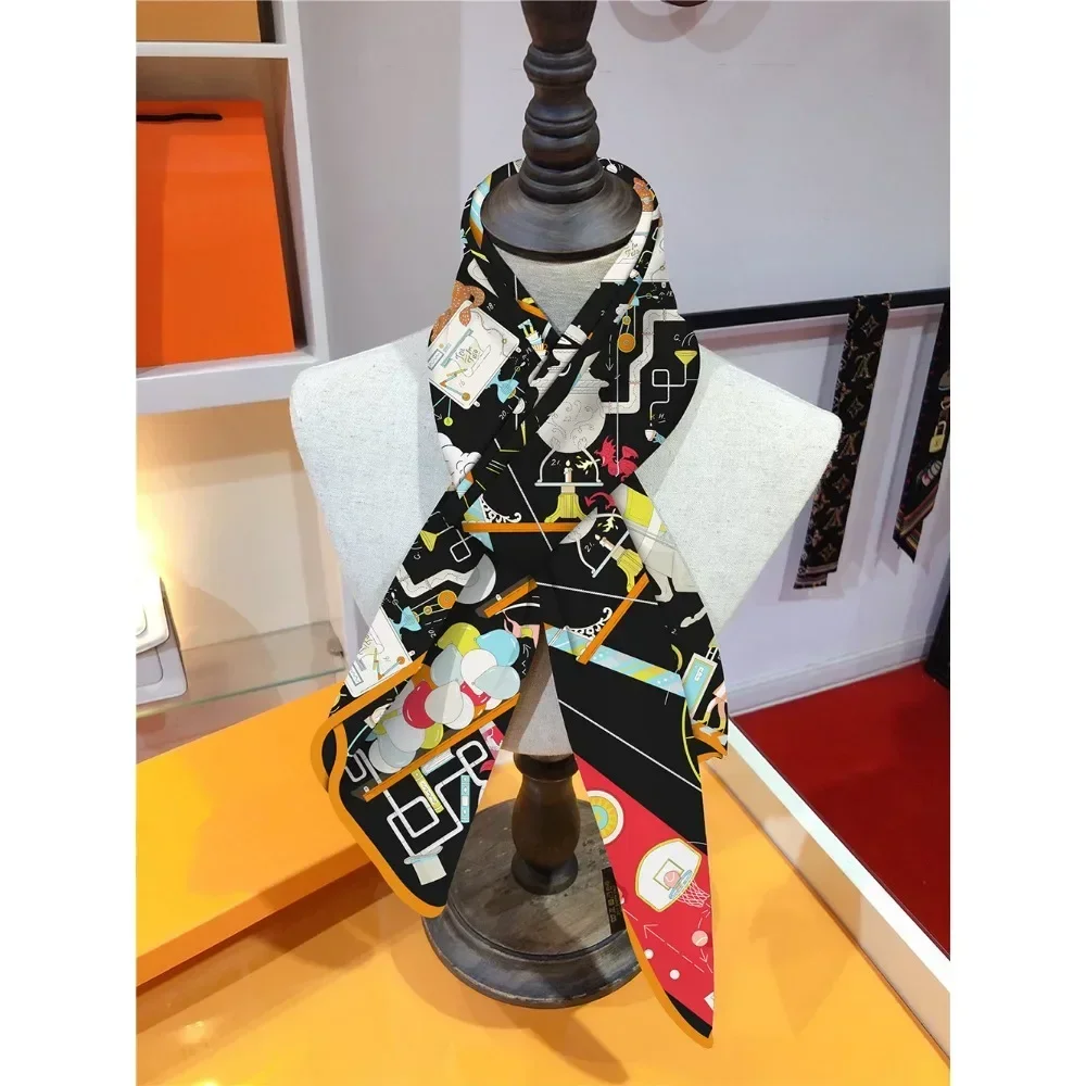 1PC European Wild Carriage Balloon 90cm Twill Decorative Silk Scarf Air Conditioner Shawl Large Square Scarf Chest Wrap Scarf