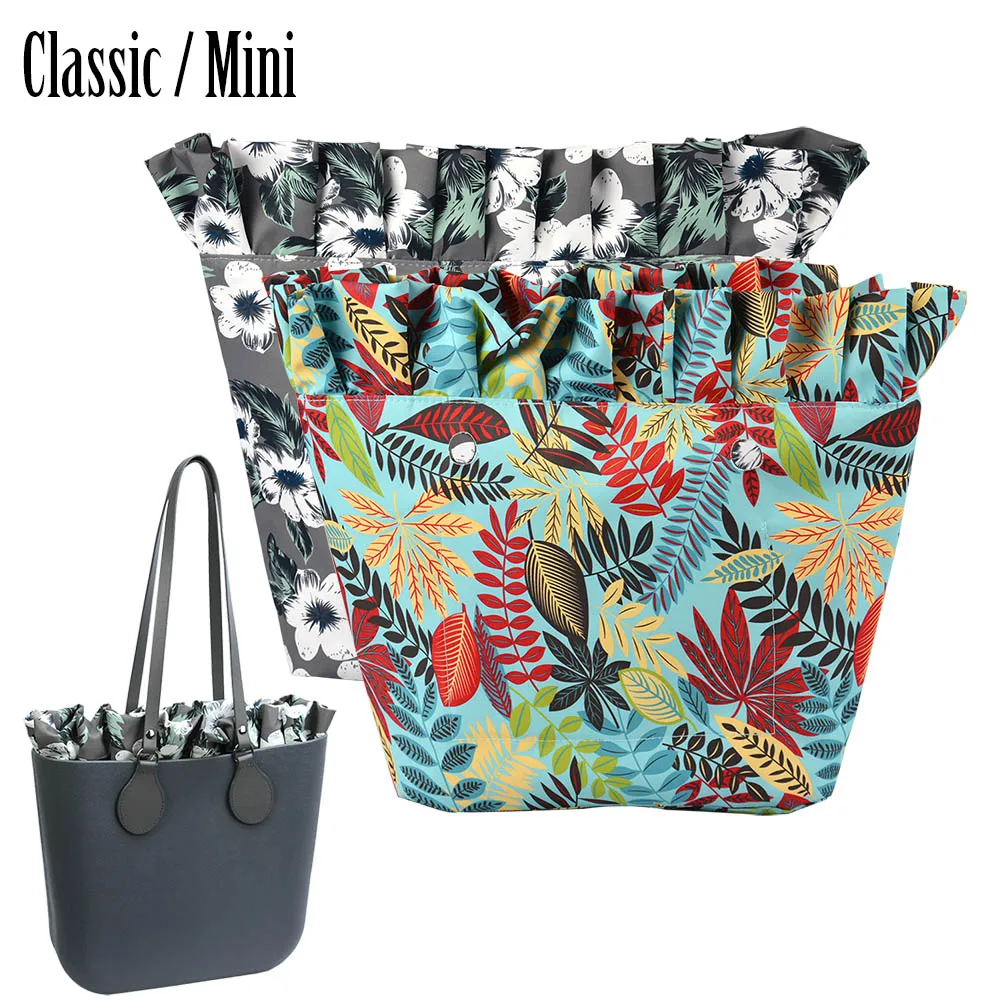New 1 pc Microfiber Cloth O bag Inside Organizer Frill Pleated Inner Lining Insert Zipper Pocket for Classic Mini Obag Pocket