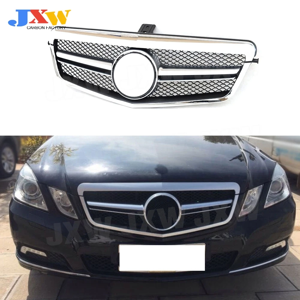 For W212 Diamond Front Bumper Grille Mesh For Mercedes Benz E Class E200 E250 E350 AMG 2010-2013  Pre-facelift Front Grill