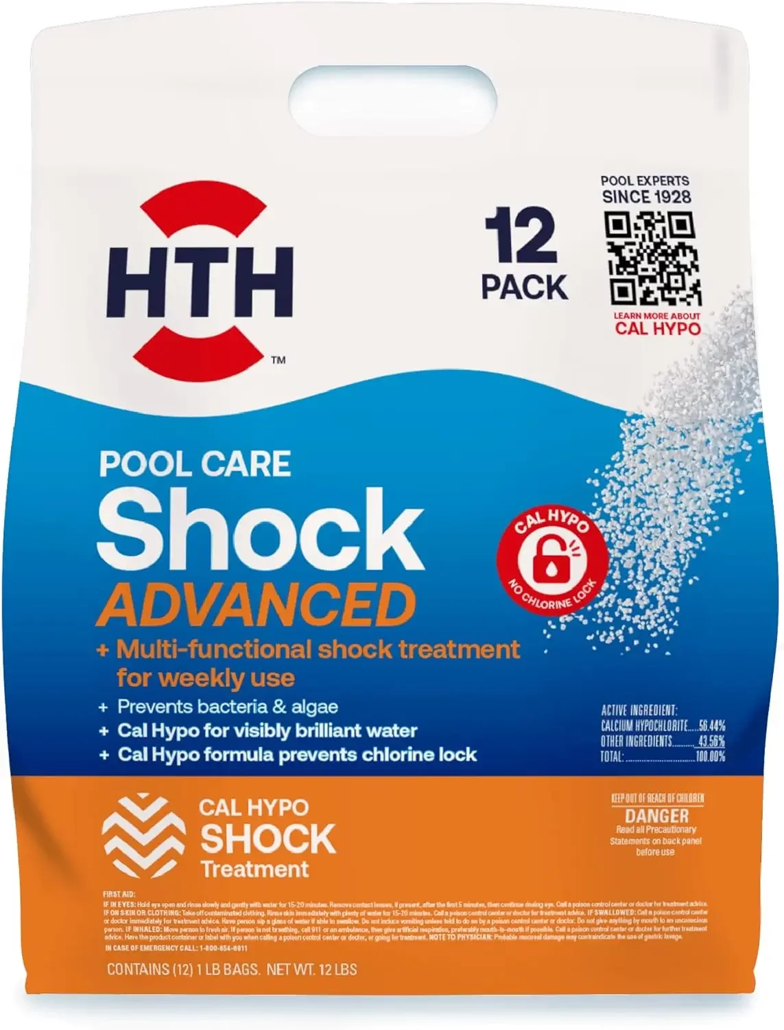 HOT 52037 Swimming Pool Care Shock Advanced, Swimming Pool Chemical, Cal Hypo Formula (12 Pack)