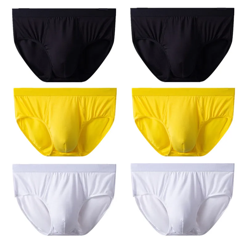 YOUNAXIN 6 Pieces Men Big Size Solid Briefs Knickers Undies Undershorts Panties Boy Underpants Asian Size L XL 2XL 3XL 4XL