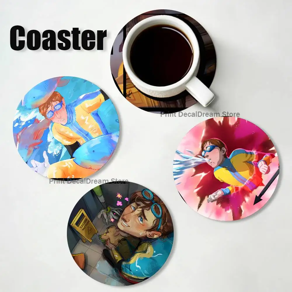 

W-Waterboy D-Dispatch Cartoon Anime Cute Wooden Coaster Coffee Shop Beverage Shop Family Restaurant Cafe Decoration
