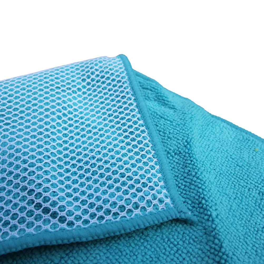 

4pcs Mesh Fiber Cleaning Cloth Kitchen Scouring Pad Duster Cloth Absorbent Strong Detengency Wash Bowl Dish Spoon