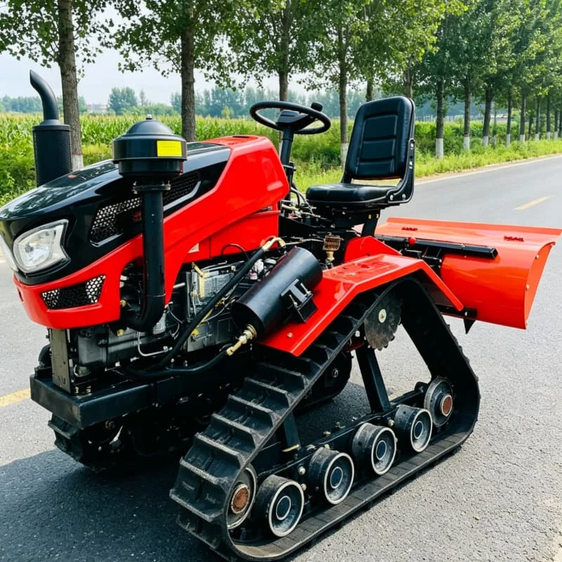 Customized Tracked Ride-on Rotary Tiller Tractor, 2026 New Farm Land Preparation Machine, High Horsepower Mini Cultivator