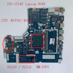 NM-B301 Mainboard For Lenovo Ideapad 320-15IAP Motherboard 80XR CPU:N3350 N3450 DDR3 FRU:5B20P20642 5B20P20644 5B20P20648 Teat