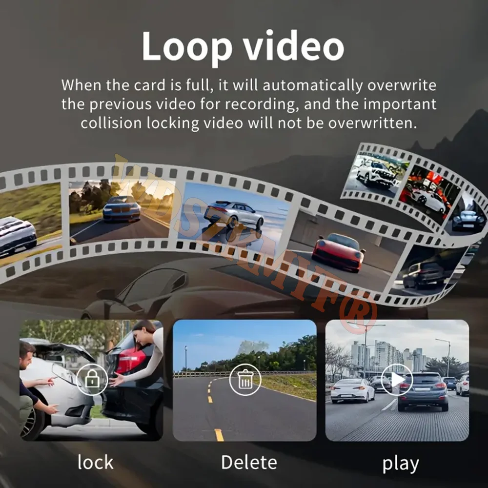 360 °   سيارة داش كام 4 قنوات مسجل فيديو 1080P جهاز تسجيل فيديو رقمي للسيارات 3 عدسة الرؤية الأمامية والخلفية للرؤية الليلية الصندوق الأسود اكسسوارات السيارات #5