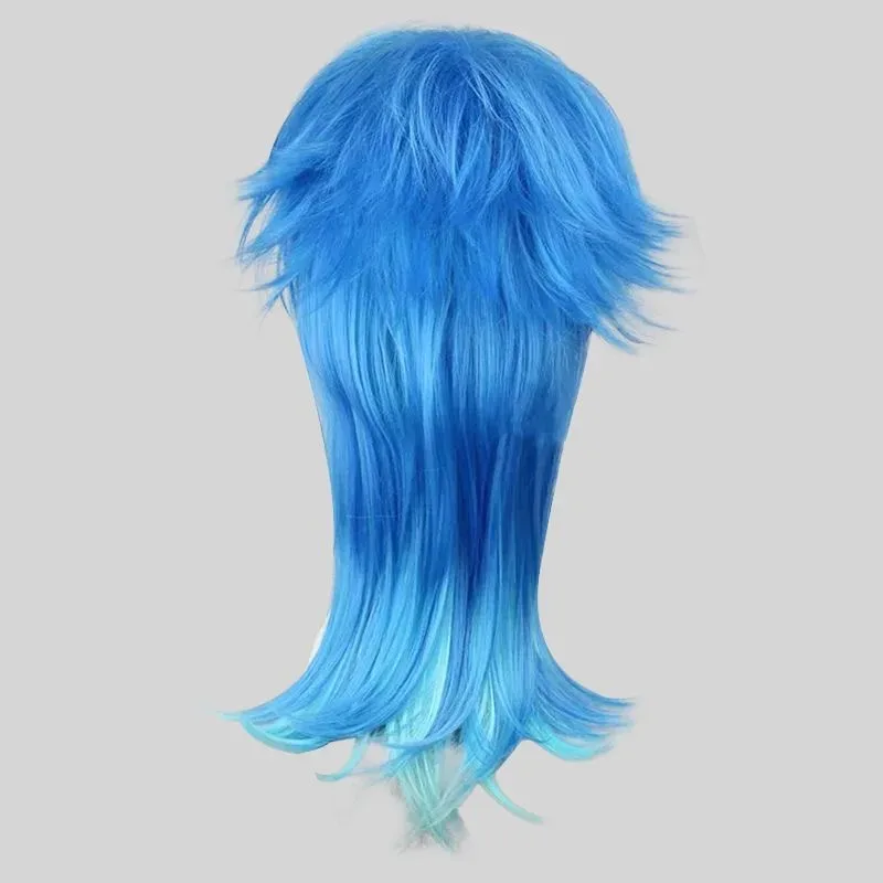 2025 11 DMMD 아오바 코스프레 가발 (앞머리 포함) 드라마틱 머더 클리어 코스튬 롱 블루 그라데이션 합성 애니메이션 블루이 곱슬 가발