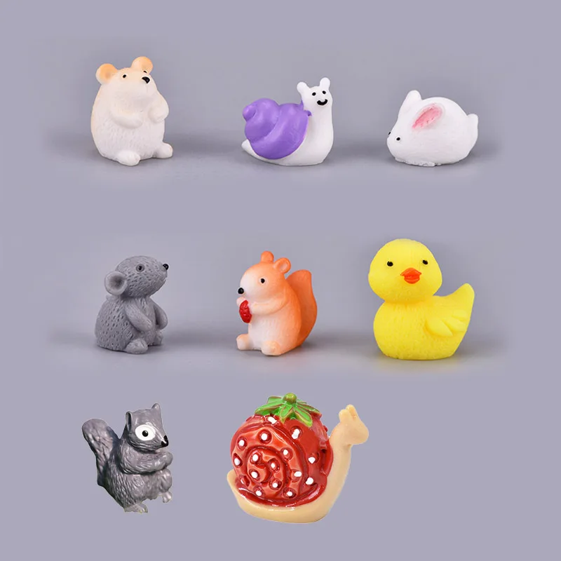 10 قطعة الثعلب الحلزون أرنب القنفذ القط زخرفة الحيوانات الصغيرة الراتنج الحرفية ديكور مصغرة الجنية حديقة حلية DIY بها بنفسك #6