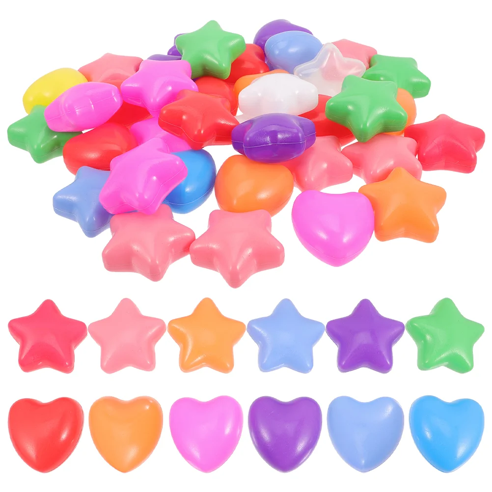 60 Pcs Educational Swimming Pits Balls Heart Ocean Pool Aldut Toys Tots Heart-shaped Star Mini and