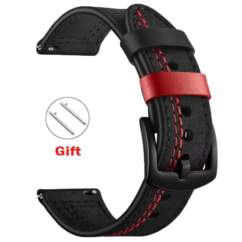 

Leather band for Samsung Galaxy watch 6 4 strap 6 classic/5/pro/Active 2 20mm 22mm bracelet Huawei Watch GT 4/2/3/pro watchbands