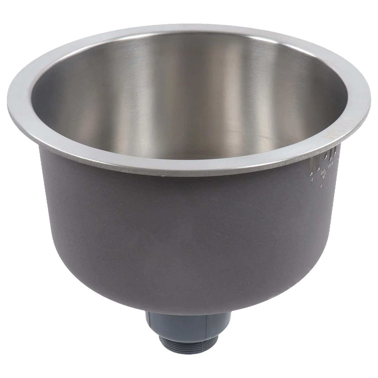

30cm Mini Round Kitchen Sink Stainless Steel Bar Round Basin with Drainpipe Fitting Kitchen Accessories