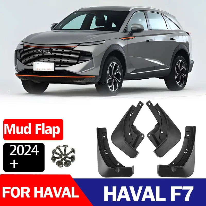 Mudguards FOR Great Wall HAVAL F7 2024 Auto Mud Flaps Exterior Styling Accessory ABS Plastic Anti Splash Mudguards Custom