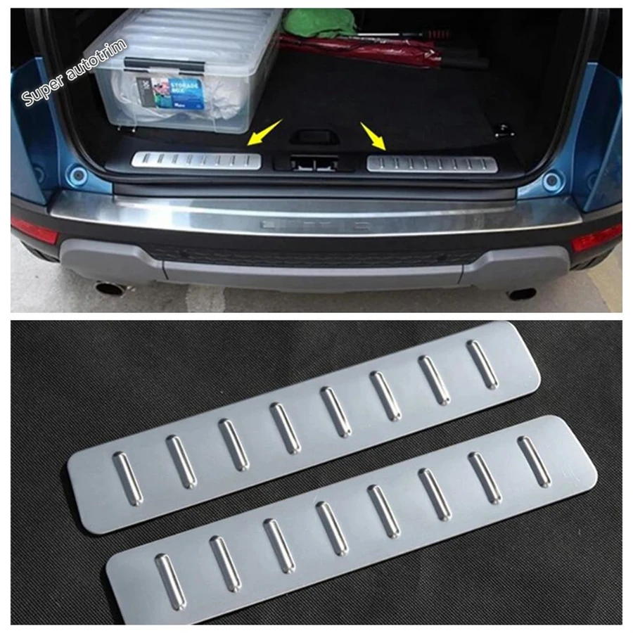 

Car Rear Tail Trunk Bumper Door Sill Plate Pedal Panel Cover Trim For Range Rover Evoque 2012 - 2018 Stainless Steel Accessories