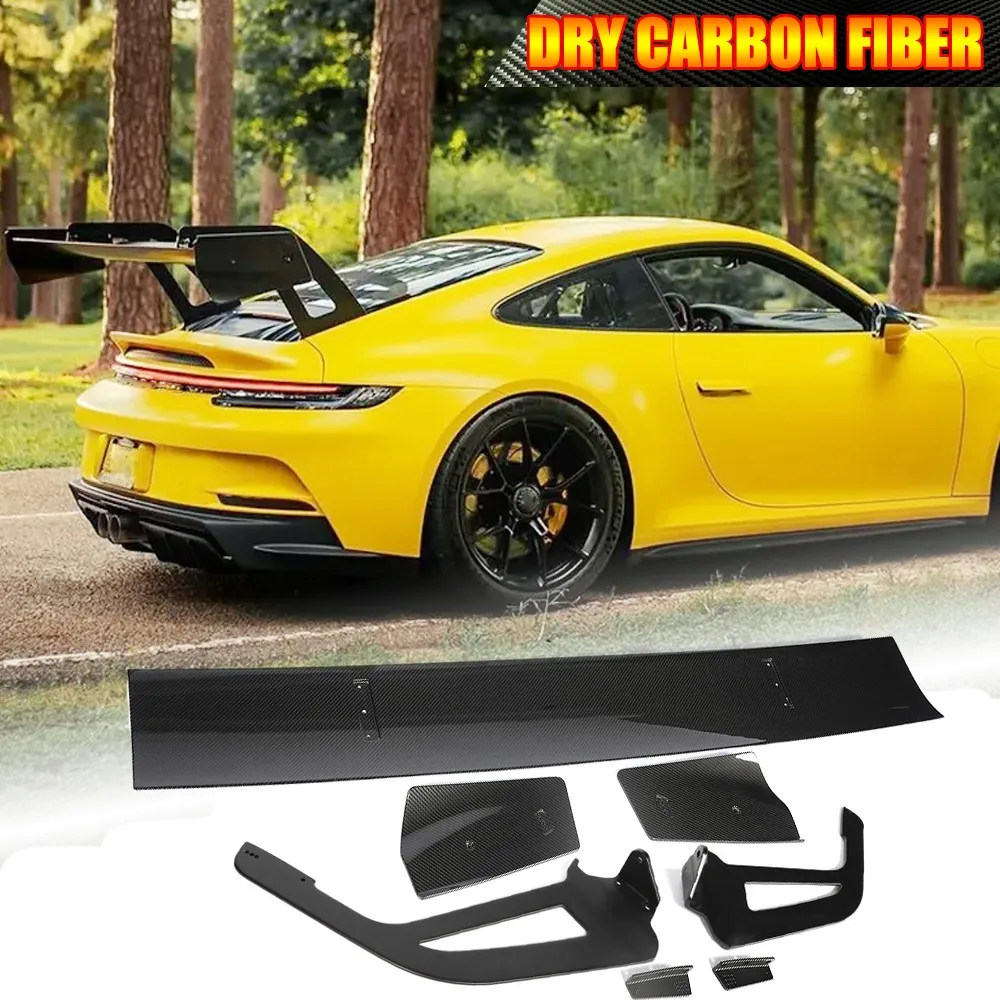 For Porsche 911 992 GT3 2022UP DRY CARBON Rear Trunk Spoiler High Kick Wing Lip