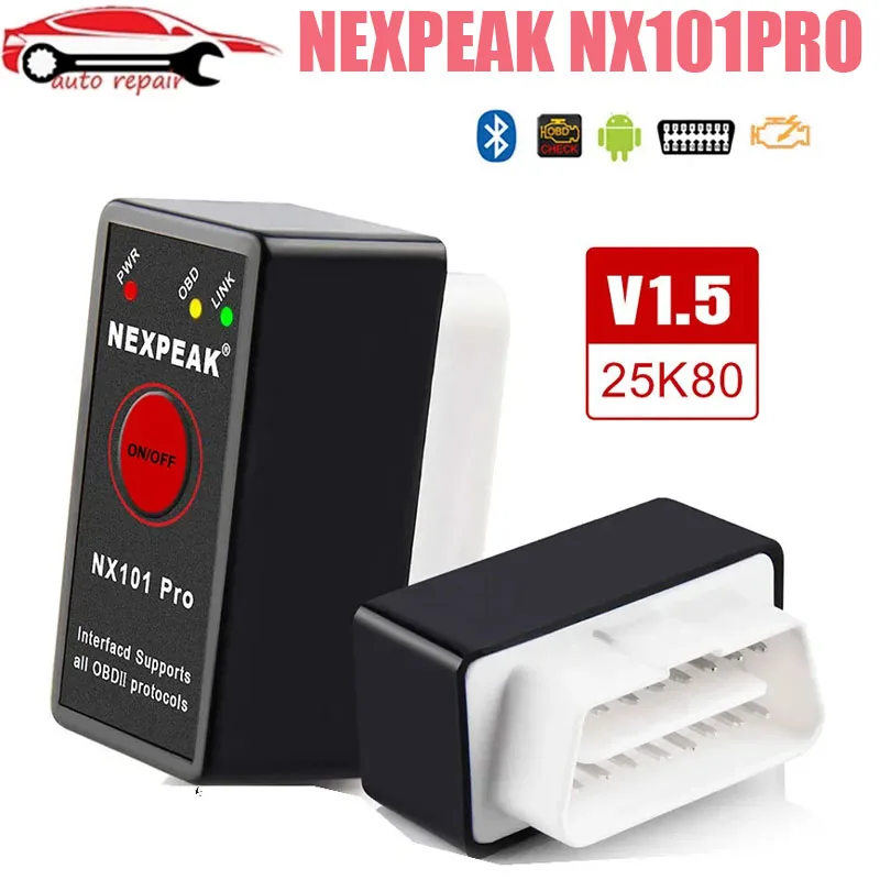 NEXPEAK NX101PRO Elm327 Bluetooth-compatible V1.5 Engine code reader Mini OBD2 Scanner Car Diagnostic Tool OBD 2 Auto Scanner