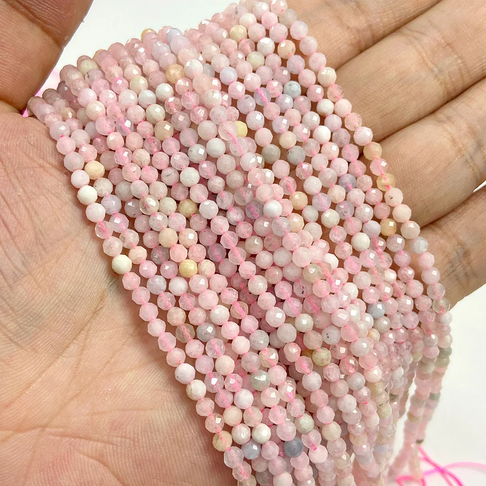Natürliche rosafarbene rote Quarzkristall-Steinperlen, 2, 3, 4 mm Achate, Chalcedon, Morganit, Rhodochrosit-Edelsteinperle zur Herstellung von Schmuck – Detail 8
