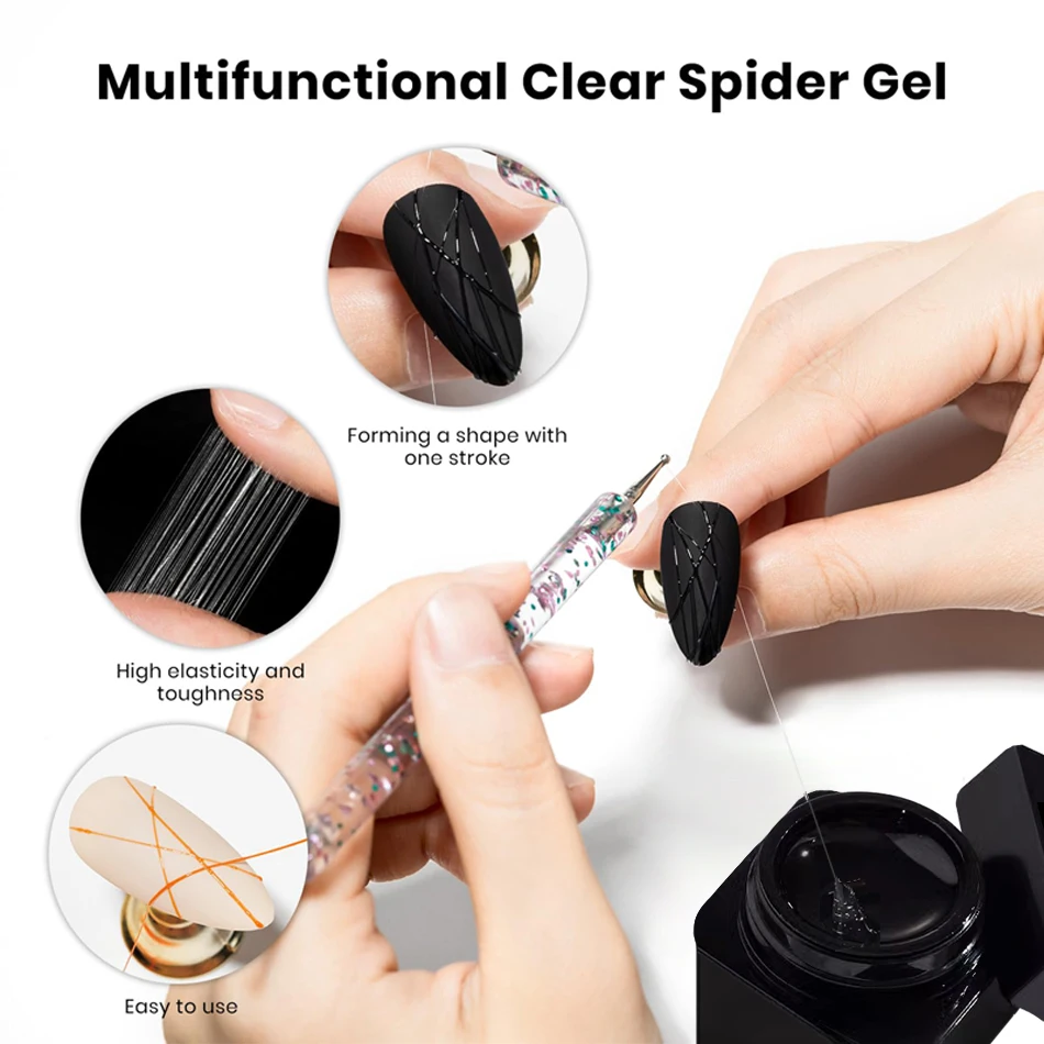 CHUNSHU 3IN1 Nail Art Spider Liner Painting Gel Semi-solid No Sticky DIY Creative Wire Drawing Line New Formula Manicure Gel 5ml