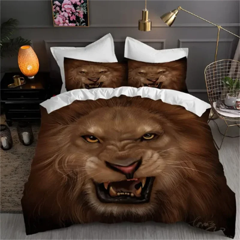 Hot Sale Lion Bedding Sets Anime Demon Slayer Bedspread for Teens Girls Cartoon Twin Single Queen King Full Duvet Cover Set